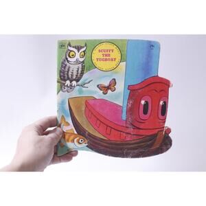 Scuffy The Tugboat, Picture Book, 1972, Golden, Shape Book, ~ 250407-WH 169